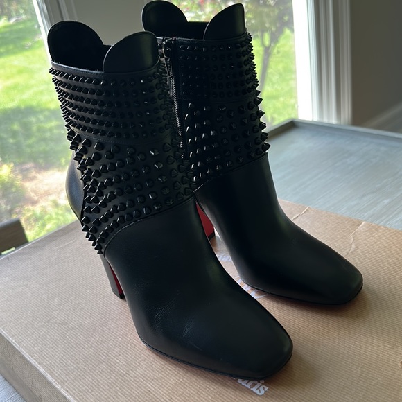 Christian Louboutin Black Studded Booties - Picture 2 of 7